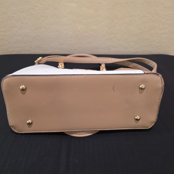 Taupe White Purse and Handbag for Women Tote Shoulder Bag Medium Satchel - Picture 11 of 15